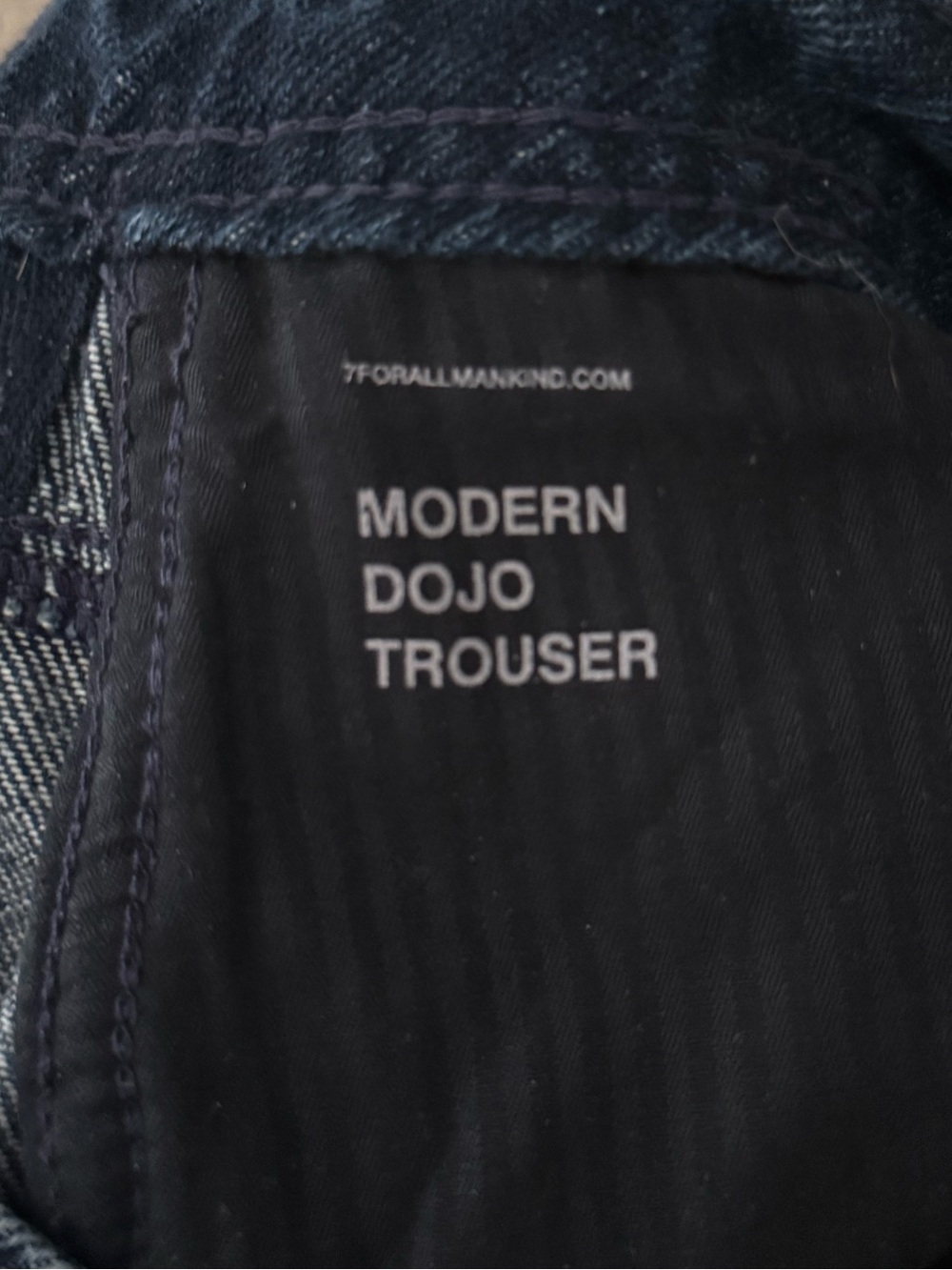 7 For All Mankind Modern Dojo Wide Leg Trouser Jeans 32 Dark Denim Minimalist - Picture 9 of 12